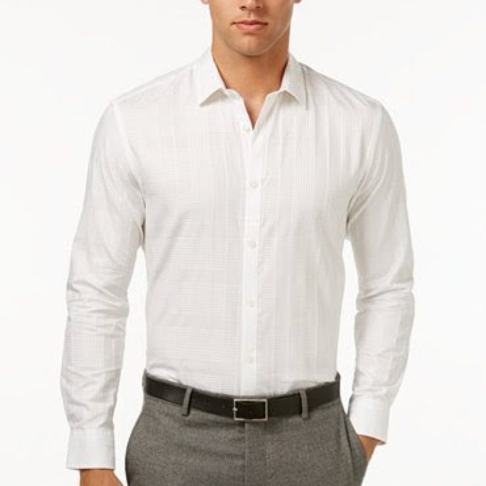 ALFANI MENS CLASSIC-FIT HAZEN PLAID, BRIGHT WHITE